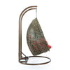Beige Wicker Hanging 2 person Egg Swing Chair - LeisureMod