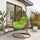 Beige Wicker Hanging Egg Swing Chair - LeisureMod
