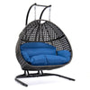 LeisureMod Wicker Hanging Double Egg Swing Chair  EKDCH-57BU