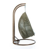 Beige Wicker Hanging 2 person Egg Swing Chair - LeisureMod