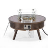 Aluminum Round Slats Design Fire Pit Side Table with Lid - LeisureMod