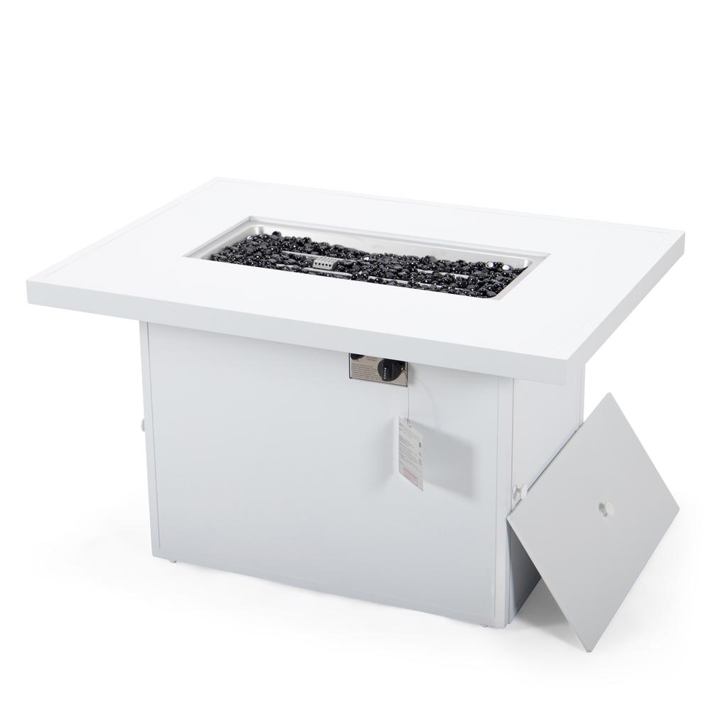 Chelsea Patio Modern Aluminum Propane Fire Pit Table - LeisureMod