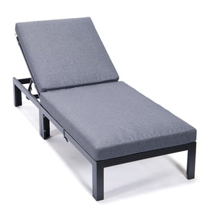 Chelsea Modern Outdoor Chaise Lounge Chair With Cushions - LeisureMod