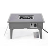 Walbrooke Outdoor Patio Aluminum Square Fire Pit Side Table with Lid - LeisureMod