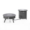 Walbrooke Patio Round Fire Pit and Tank Holder with Slats Design - LeisureMod