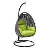 Charcoal Wicker Hanging Egg Swing Chair - LeisureMod