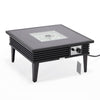 Aluminum Square Slats Design Fire Pit Side Table with Lid - LeisureMod