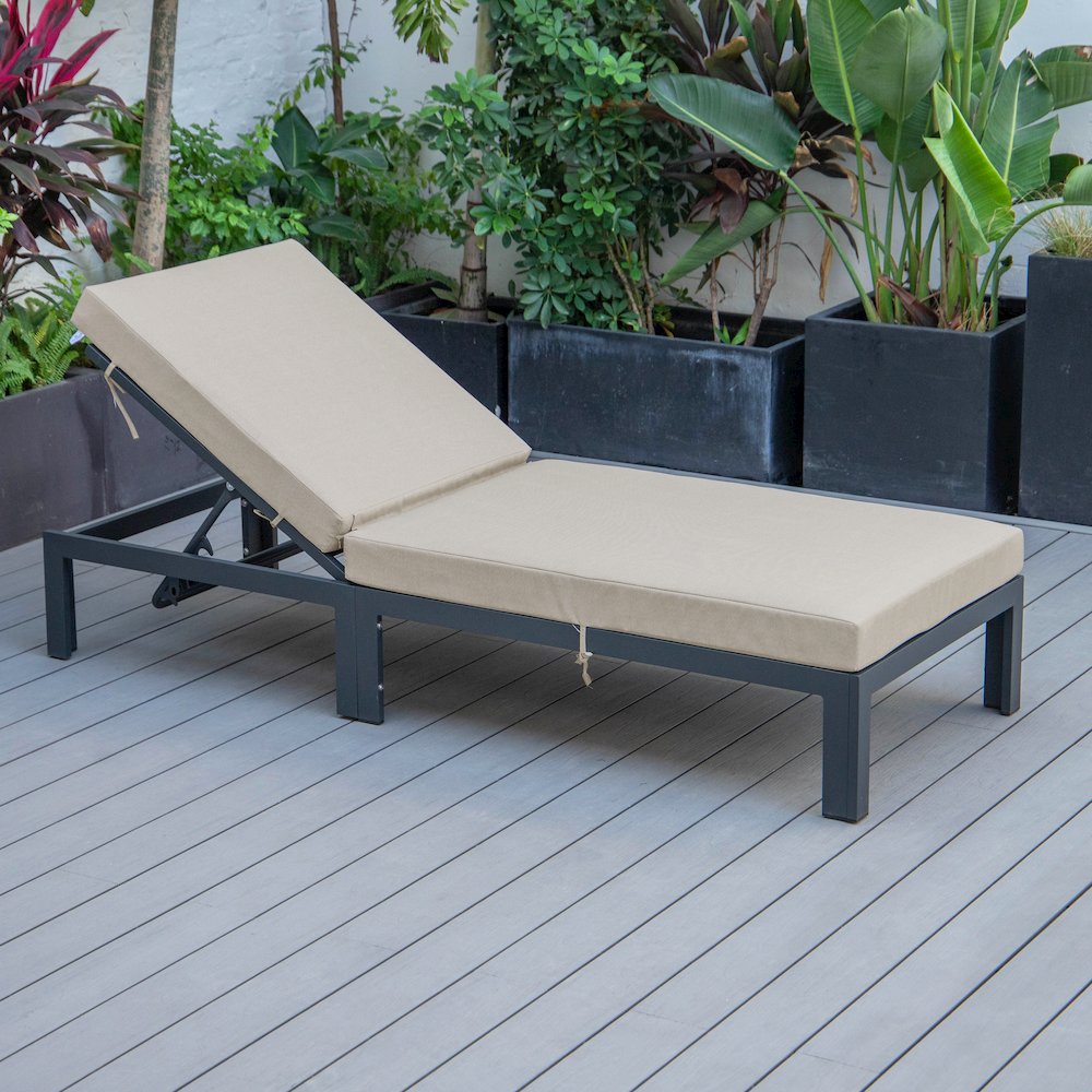 Chelsea Modern Outdoor Chaise Lounge Chair With Cushions - LeisureMod