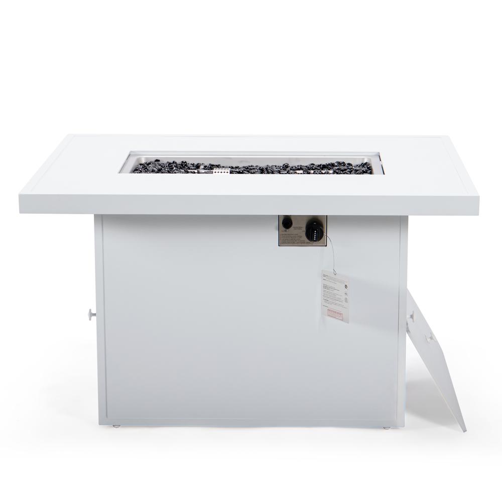 Chelsea Patio Modern Aluminum Propane Fire Pit Table - LeisureMod