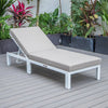 Chelsea Modern Outdoor White Chaise Lounge Chair With Cushions - LeisureMod