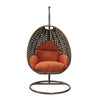 Beige Wicker Hanging Egg Swing Chair - LeisureMod