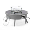 Walbrooke Outdoor Patio Aluminum Round Fire Pit Side Table with Lid - LeisureMod