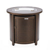 Walbrooke Brown Patio Round Tank Holder with Slats Design - LeisureMod