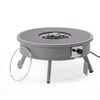 Walbrooke Outdoor Patio Aluminum Round Fire Pit Side Table with Lid - LeisureMod