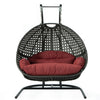 LeisureMod Wicker Hanging Double Egg Swing Chair  EKDCH-57DR