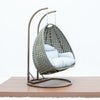 Beige Wicker Hanging 2 person Egg Swing Chair - LeisureMod