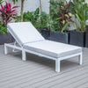Chelsea Modern Outdoor White Chaise Lounge Chair With Cushions - LeisureMod