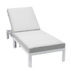 Chelsea Modern Outdoor White Chaise Lounge Chair With Cushions - LeisureMod