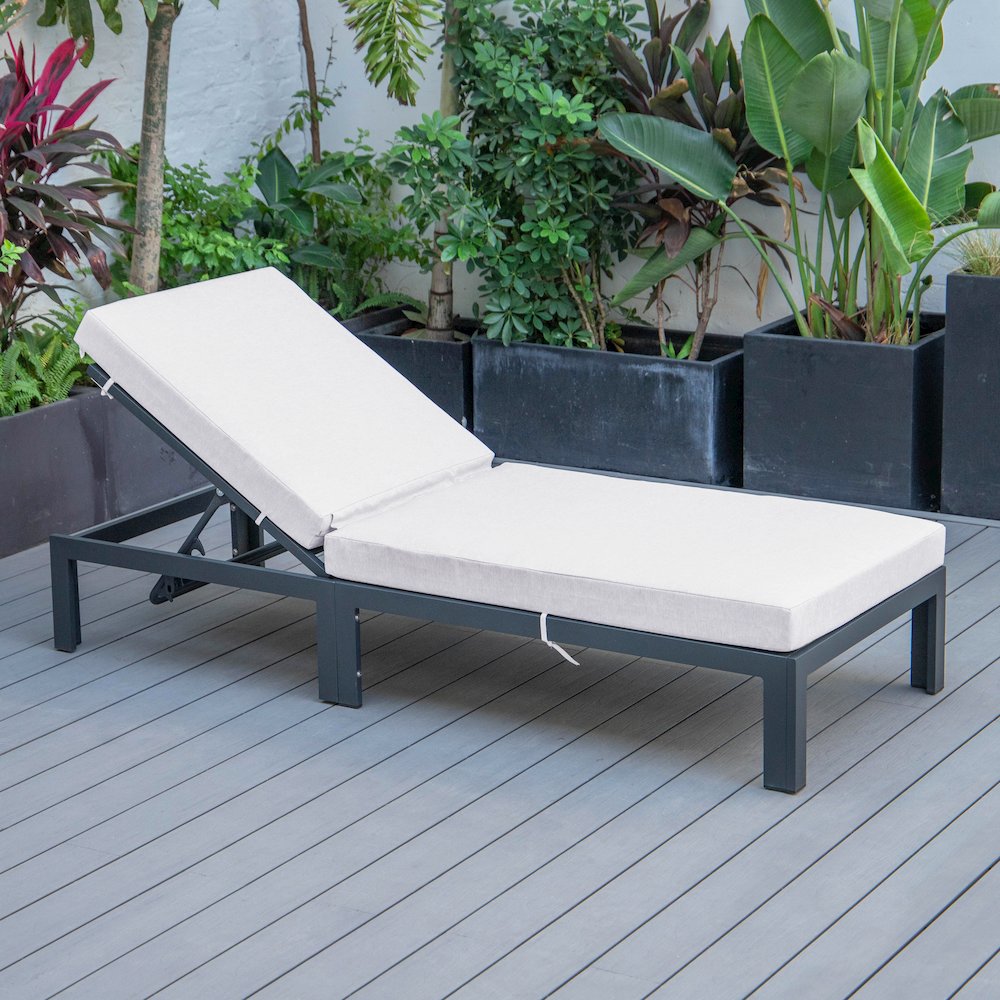 Chelsea Modern Outdoor Chaise Lounge Chair With Cushions - LeisureMod