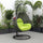 Charcoal Wicker Hanging Egg Swing Chair - LeisureMod