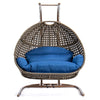 LeisureMod Wicker Hanging Double Egg Swing Chair  EKDBG-57BU