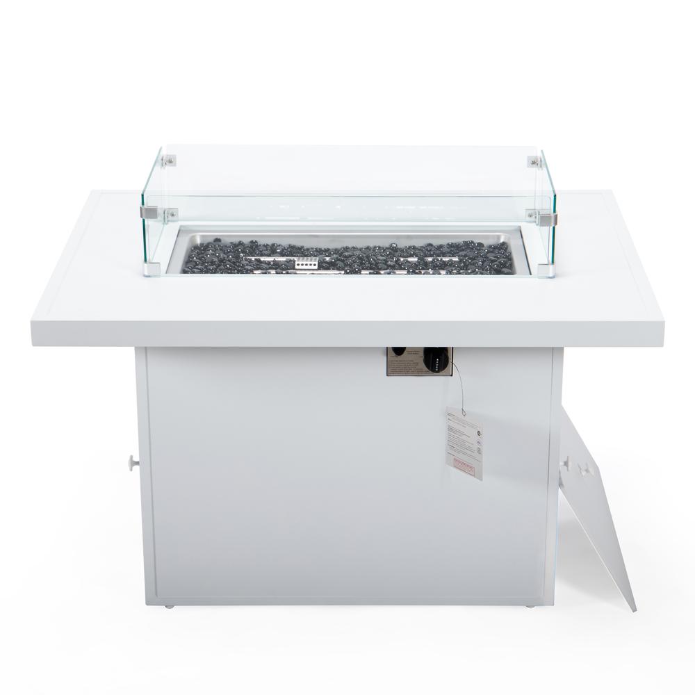 Chelsea Patio Modern Aluminum Propane Fire Pit Table - LeisureMod
