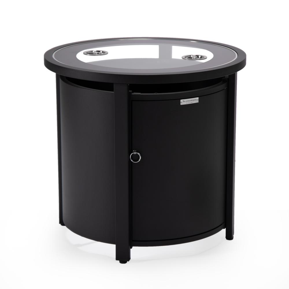 Walbrooke Black Patio Round Tank Holder - LeisureMod