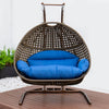 LeisureMod Wicker Hanging Double Egg Swing Chair  EKDBG-57BU