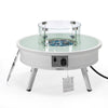 Walbrooke Outdoor Patio Aluminum Round Fire Pit Side Table with Lid - LeisureMod