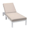 Chelsea Modern Outdoor White Chaise Lounge Chair With Cushions - LeisureMod