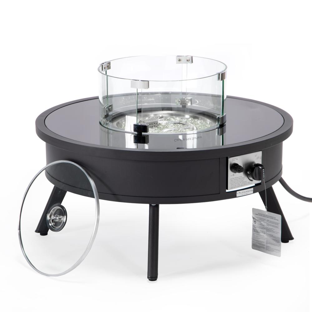 Walbrooke Patio Round Fire Pit and Tank Holder - LeisureMod