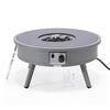 Walbrooke Outdoor Patio Aluminum Round Fire Pit Side Table with Lid - LeisureMod