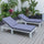 Chelsea Modern Outdoor White Chaise Lounge Chair With Cushions Set of 2 - LeisureMod
