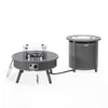 Walbrooke Patio Round Fire Pit and Tank Holder with Slats Design - LeisureMod