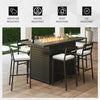 Chelsea Bar Height FIre pit aluminum table - LeisureMod
