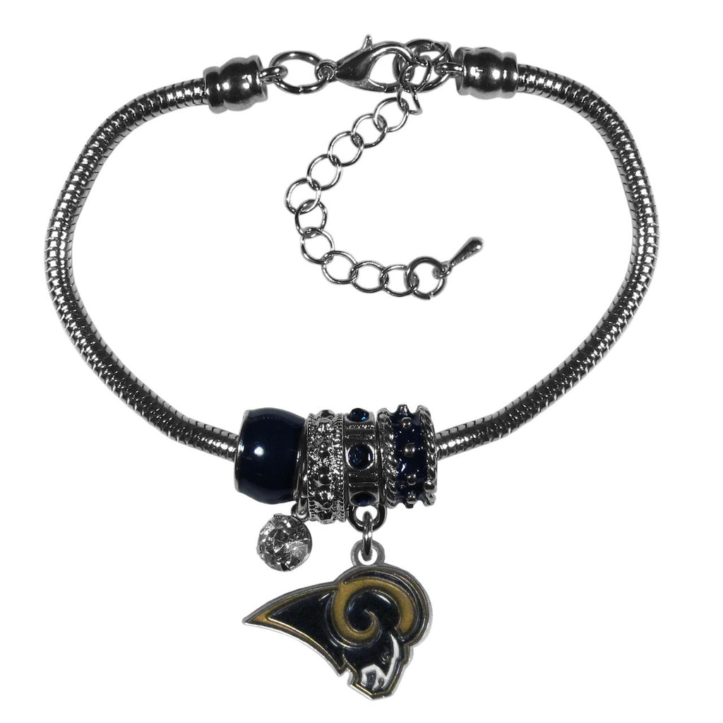 Los Angeles Rams Bracelet Euro Bead Style - Siskiyou