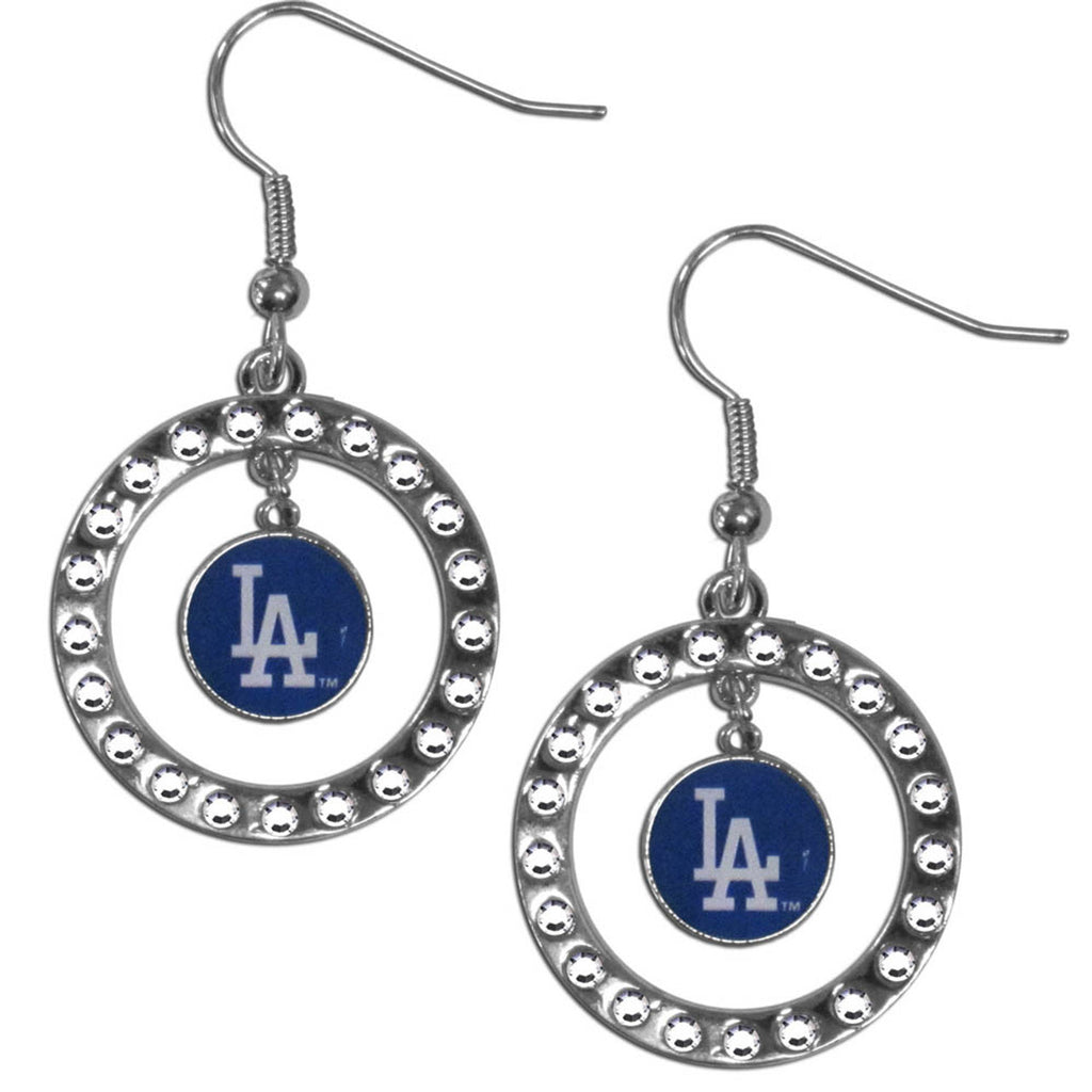 Los Angeles Dodgers Earrings Hoop Rhinestone CO - Siskiyou