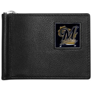 Milwaukee Brewers Wallet Leather Billfold Clip Wallet - Siskiyou