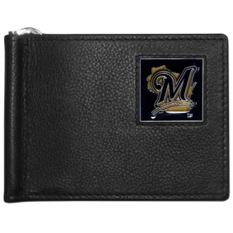 Milwaukee Brewers Wallet Leather Billfold Clip Wallet - Siskiyou