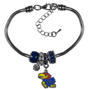 Kansas Jayhawks Bracelet Euro Bead Style - Siskiyou