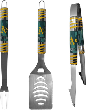 Oakland Athletics Utensil Set Grilling BBQ Stainless Steel 3 Piece CO - Siskiyou