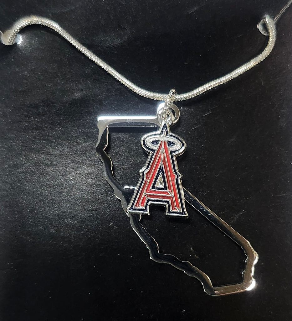 Los Angeles Angels Necklace Chain with State Shape Charm CO - Siskiyou