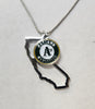 Oakland Athletics Necklace Chain with State Shape Charm CO - Siskiyou