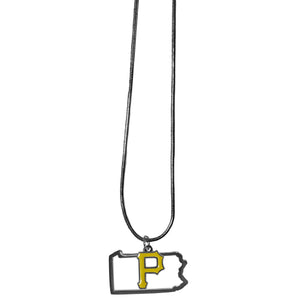 Pittsburgh Pirates Necklace Chain with State Shape Charm CO - Siskiyou