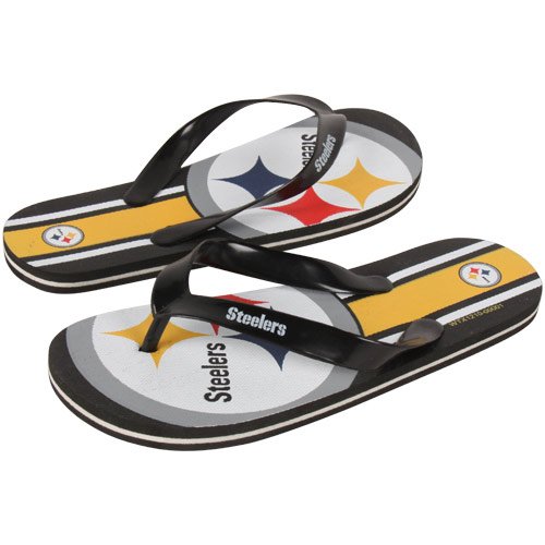 Pittsburgh Steelers Flip Flop - Youth Unisex Big Logo (1 Pair) - L -