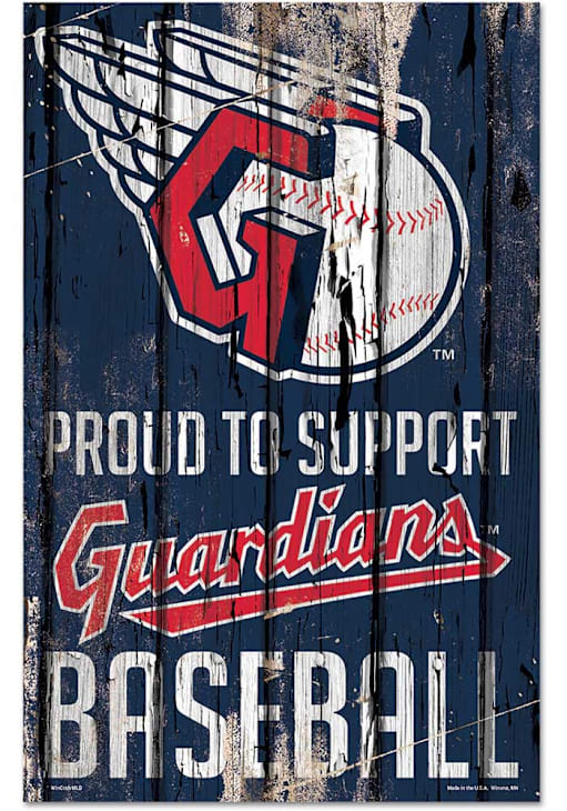 Cleveland Guardians Sign 11x17 Wood Proud to Support Design - WinCraft