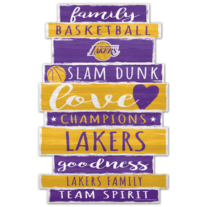 Los Angeles Lakers Sign 11x17 Wood Family Word - WinCraft