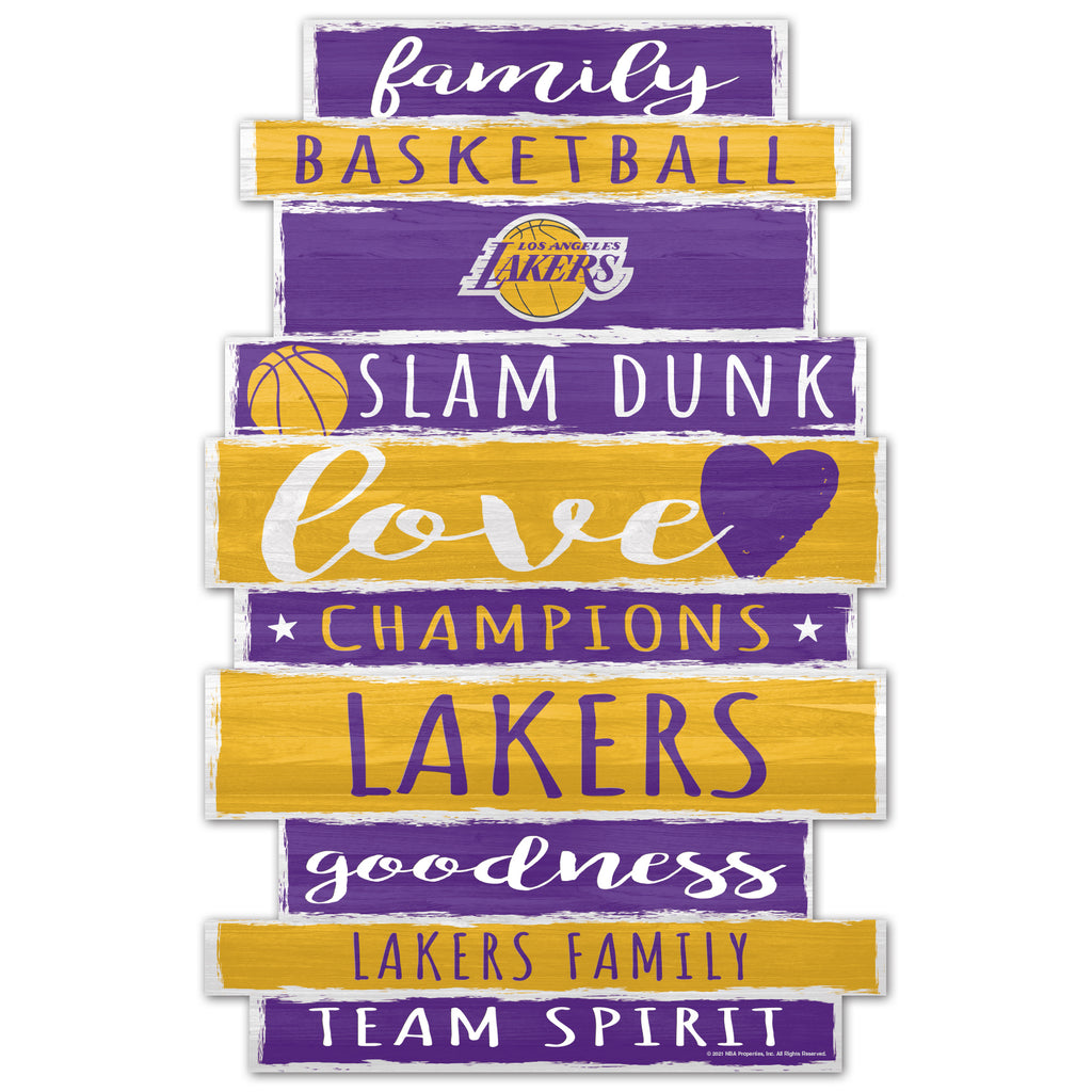 Los Angeles Lakers Sign 11x17 Wood Family Word - WinCraft