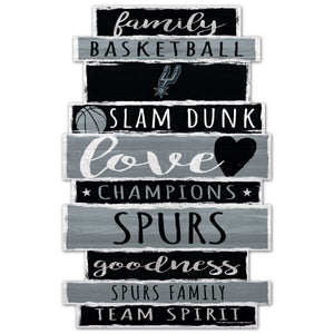 San Antonio Spurs Sign 11x17 Wood Family Word - WinCraft