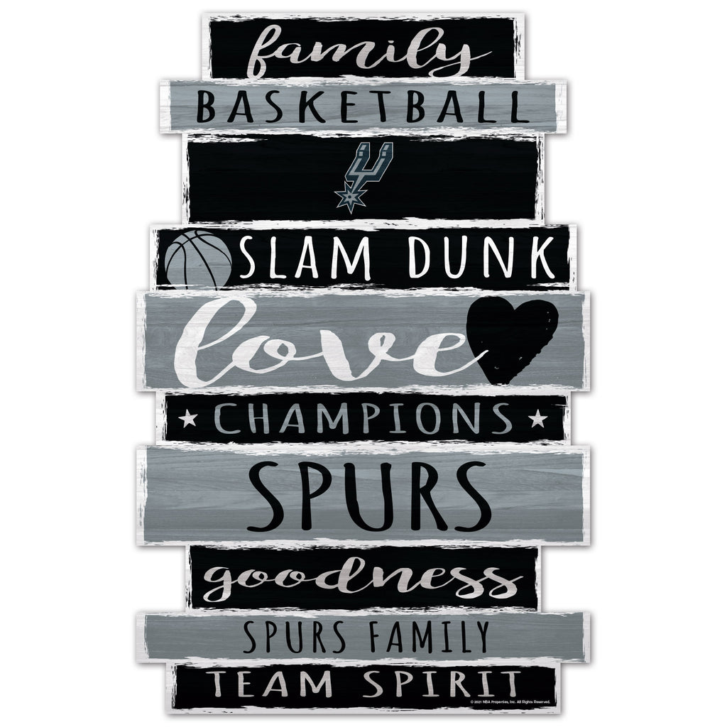 San Antonio Spurs Sign 11x17 Wood Family Word - WinCraft